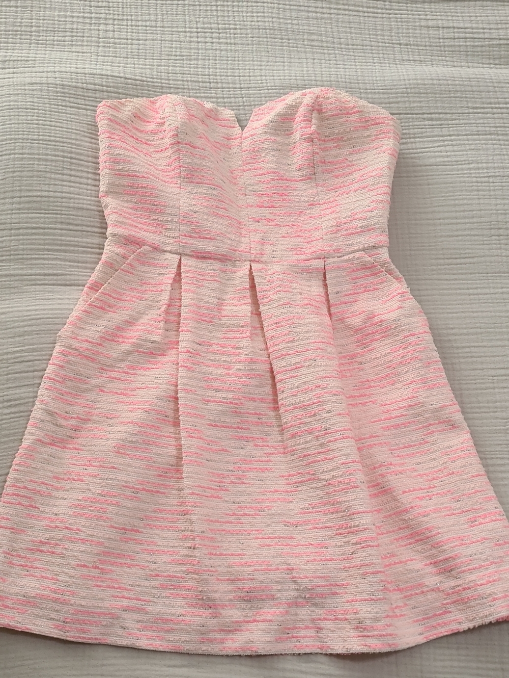 Moulinette Souers (Anthropologie) - Strapless Pink Textured Party Dress